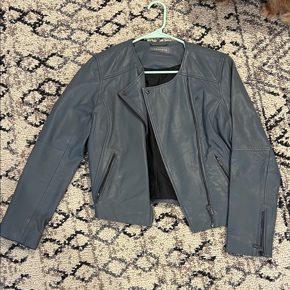 Bagatelle Blue Leather Jacket
